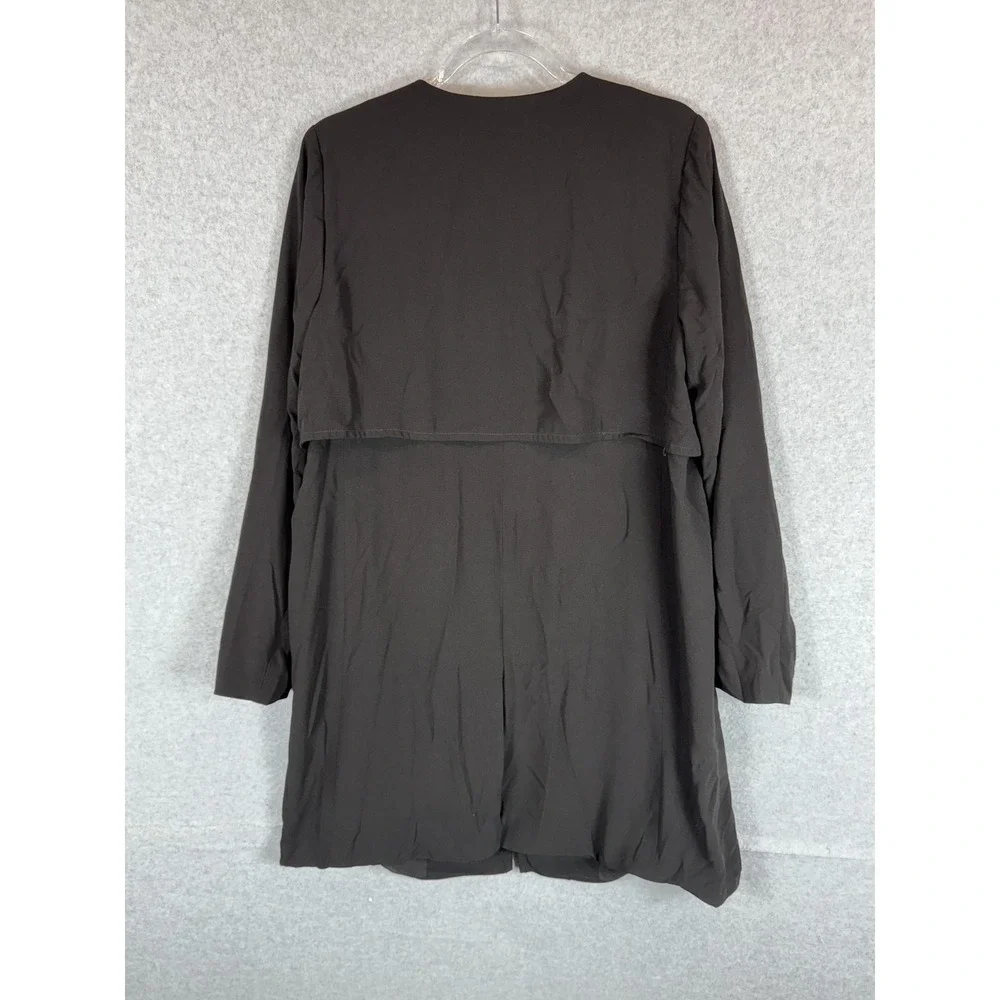 Romeo Juliet Couture Jacket Womens Large Black Long Open Front Drape Lightweight